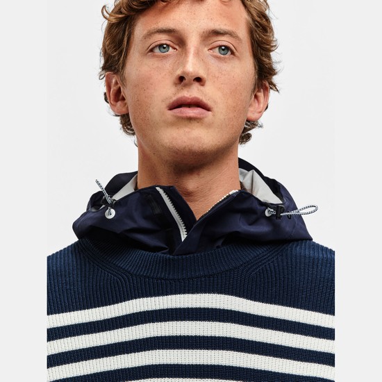 Aigle Made In France Sailor' Sweatshirts Men Navy/White ZA-70268